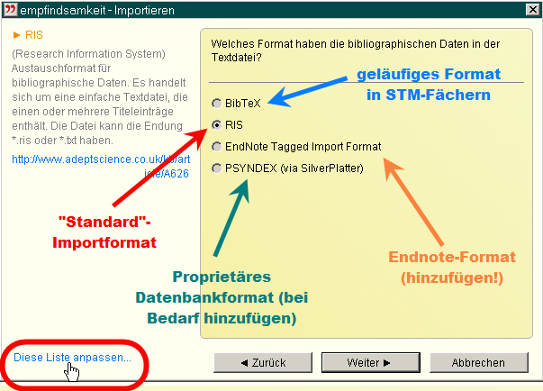 Dateien importieren